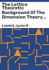 The_lattice_theoretic_background_of_the_dimension_theory_of_operator_algebras