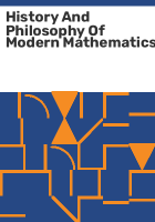 History_and_philosophy_of_modern_mathematics